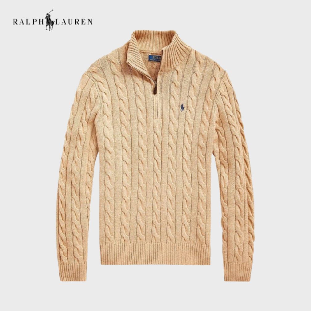 RALPH LAUREN – Grobstrick-Pullover mit Reissverschluss