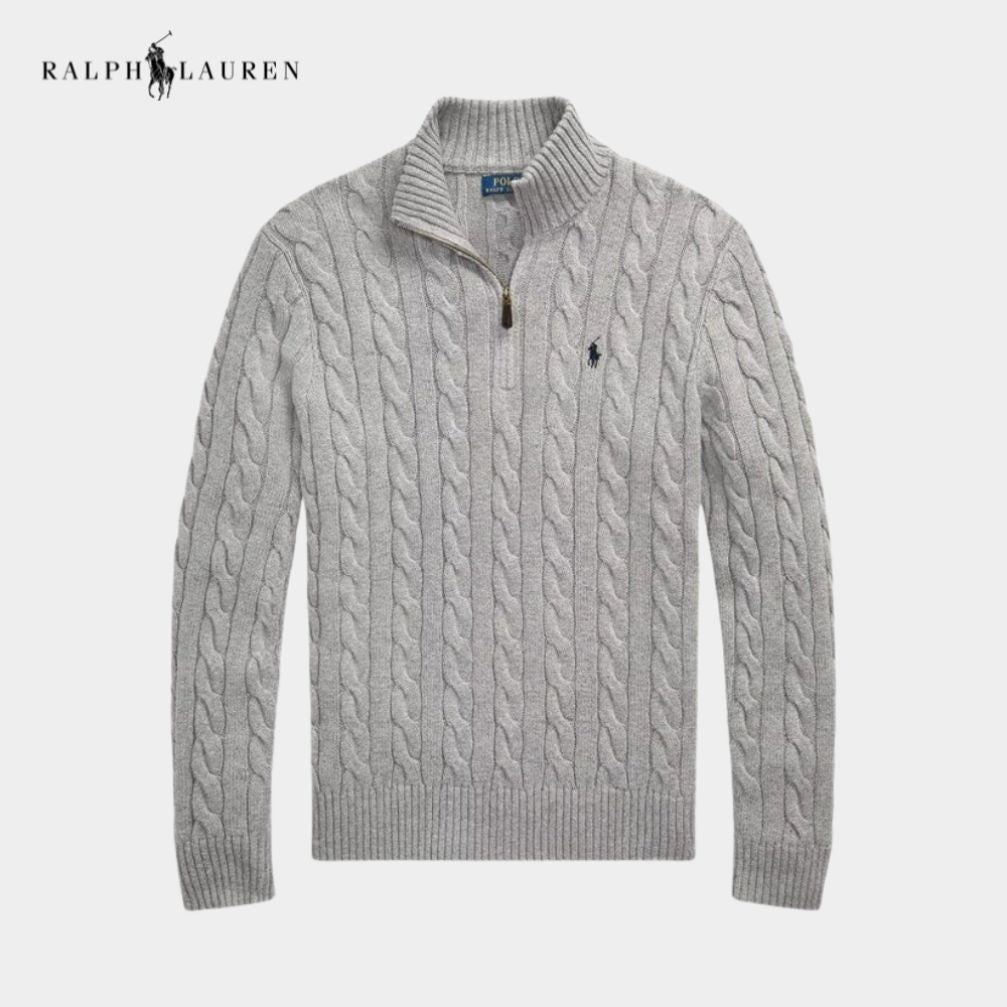 RALPH LAUREN – Grobstrick-Pullover mit Reissverschluss